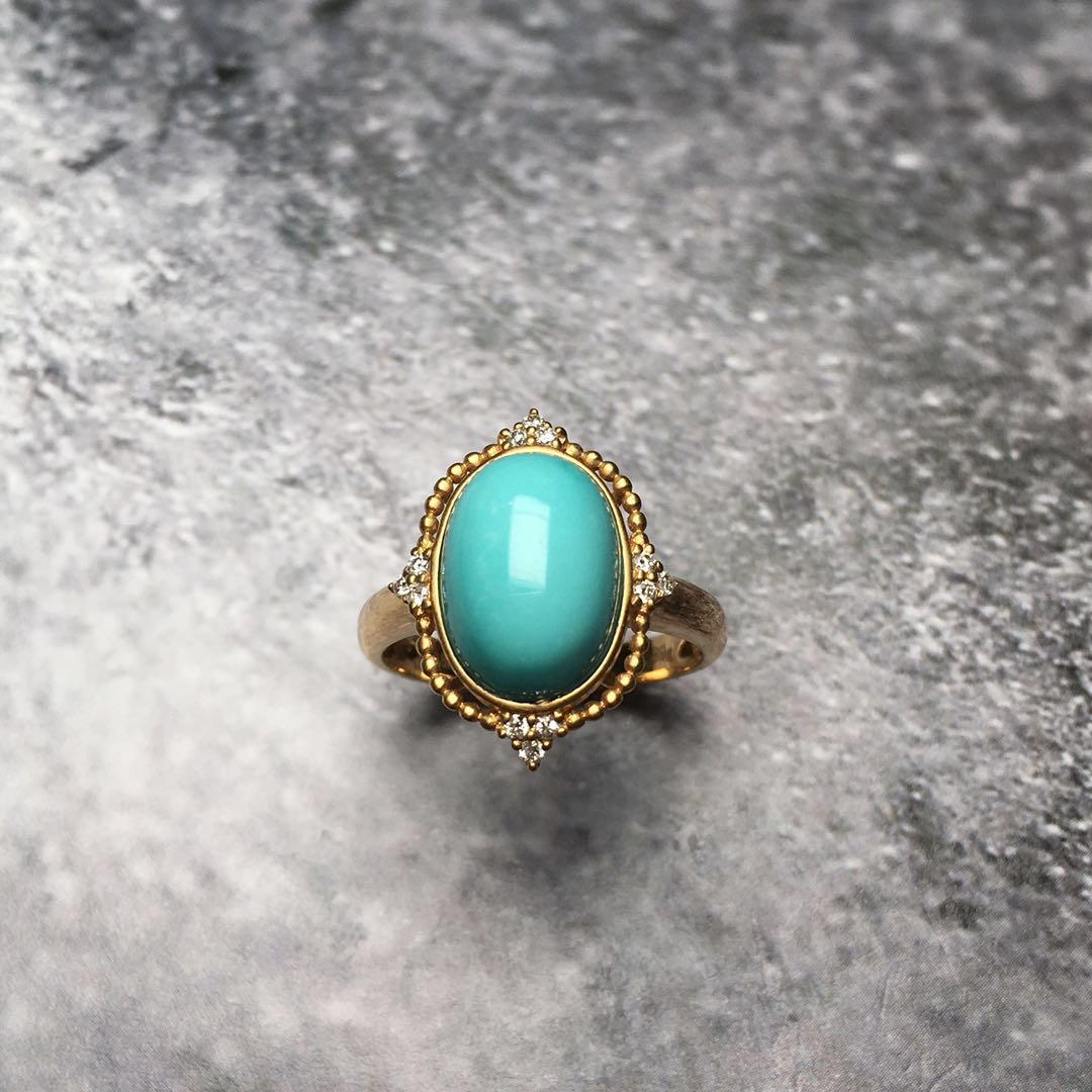 【900947】绿松石蛋面戒指