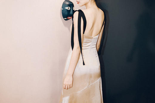 AtelierMissLu / Jane 香槟粉飘带鱼尾吊带裙 商品图5