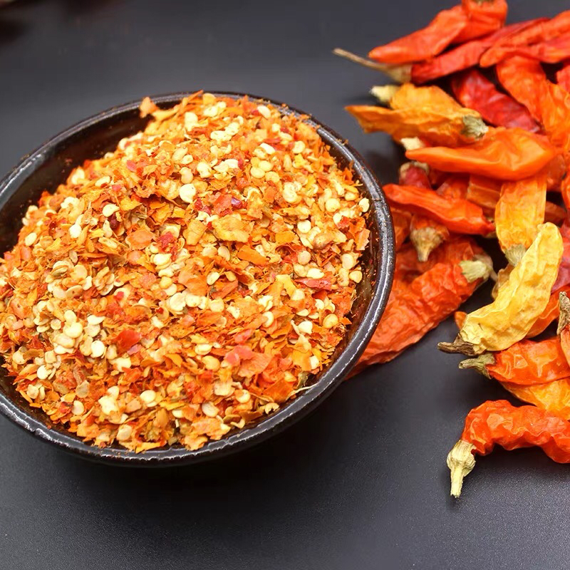 黄色超辣野山椒粉干辣椒粉中粗