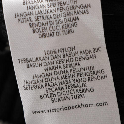 VICTORIA BECKHAM 36码针织连衣裙黑白条纹修身木耳边 F42 商品图2