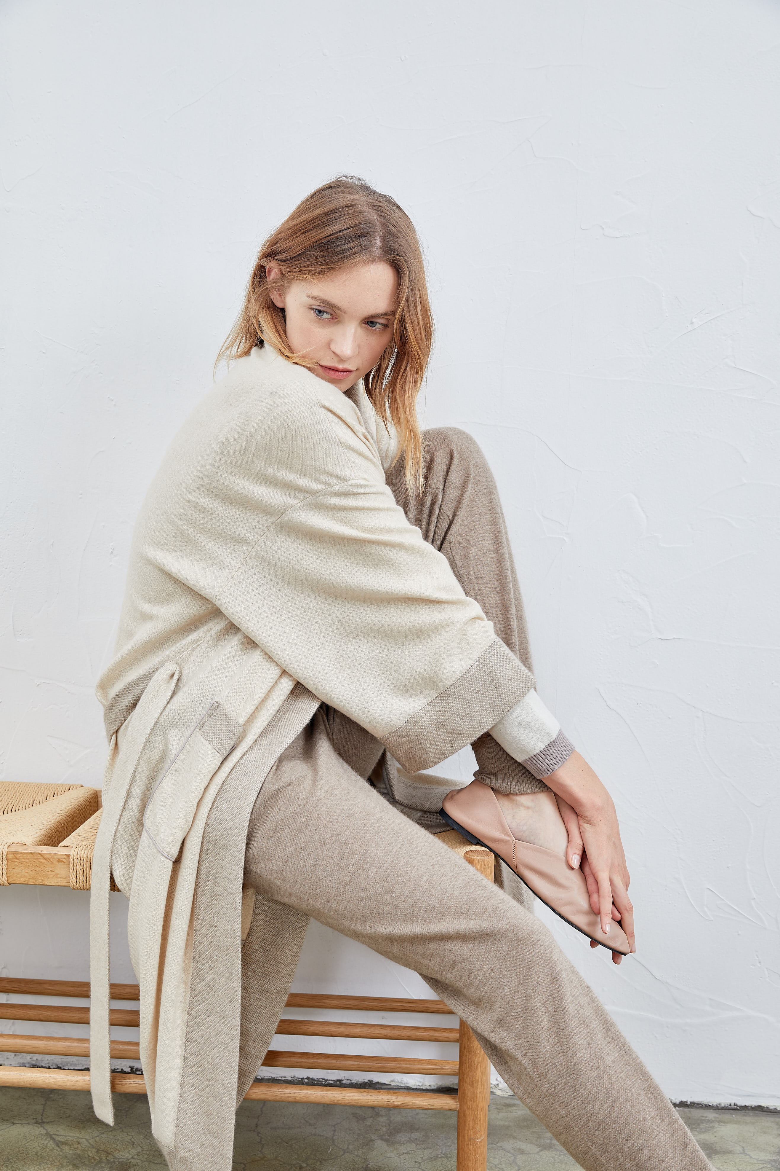 青果领落肩袖睡袍 sjn18w305a