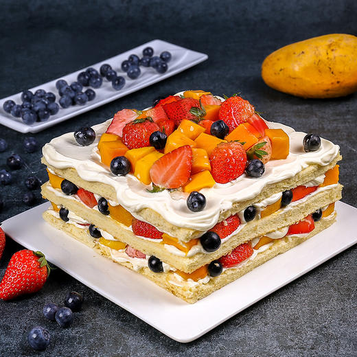 芒莓之恋蛋糕：水果与奶油的完美结合 商品图0