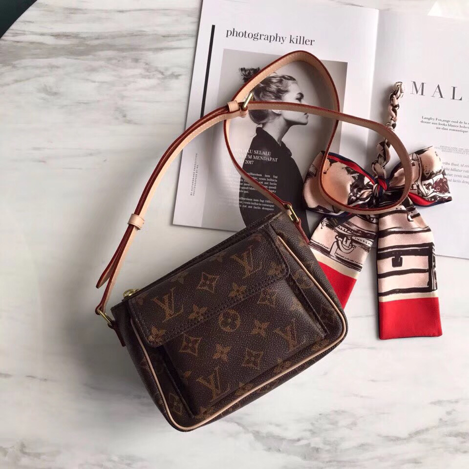 lv正品品质 老花中古系列 vintage方块豆腐包