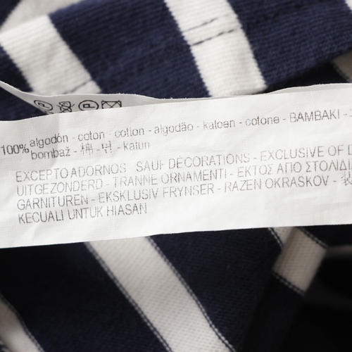 zara L码藏蓝色条纹纯棉短袖连衣裙女睡衣A56 商品图2