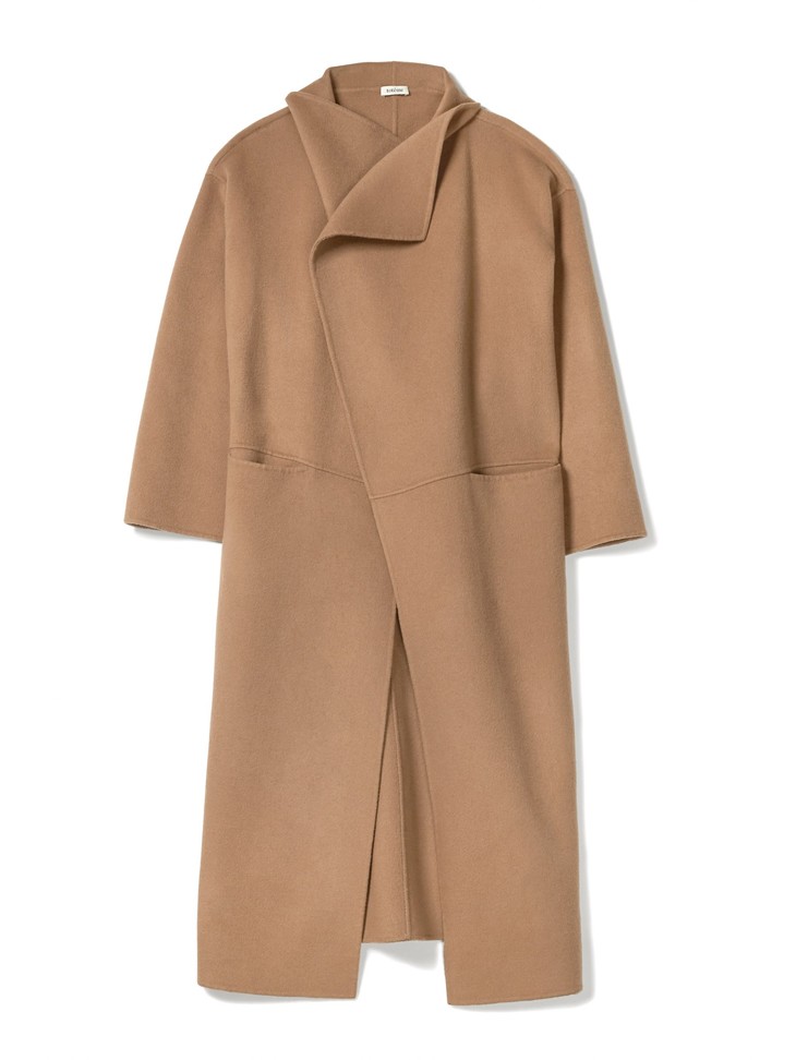 toteme 18aw 黑色/驼色annecy羊绒大衣