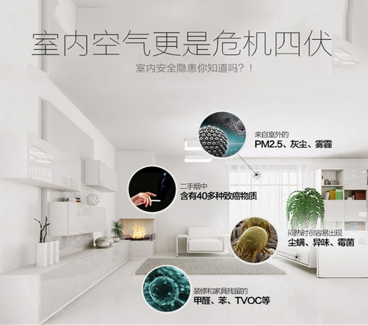 空气净化器家用负离子杀菌除雾霾生态仪pm25甲醛清洁器