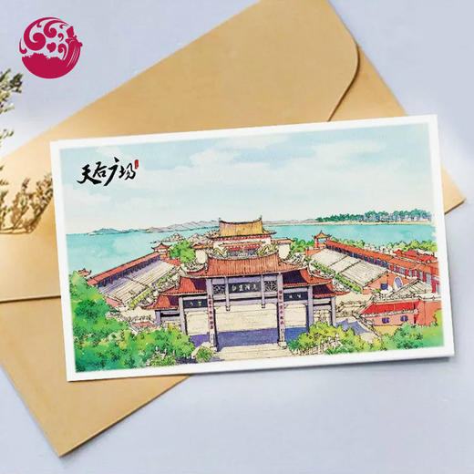 湄洲岛手绘风景明信片一套共12图