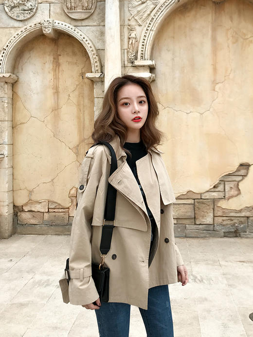 LZ14教你做chic短款风衣，休闲韩版百搭 商品图0