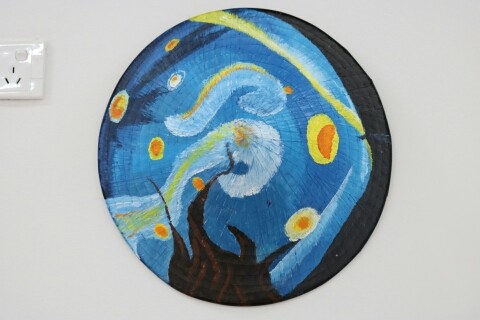 竹编斗笠 40cm民族特色 美术彩绘涂鸦 cl-mg-xb (上海仓库)