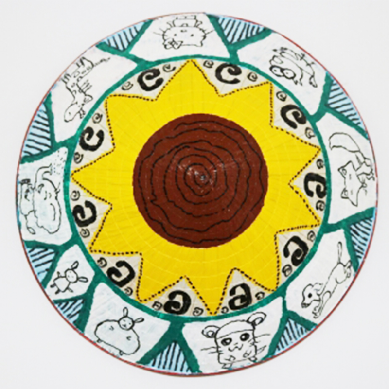 竹编斗笠 40cm民族特色 美术彩绘涂鸦 cl-mg-xb (上海仓库)