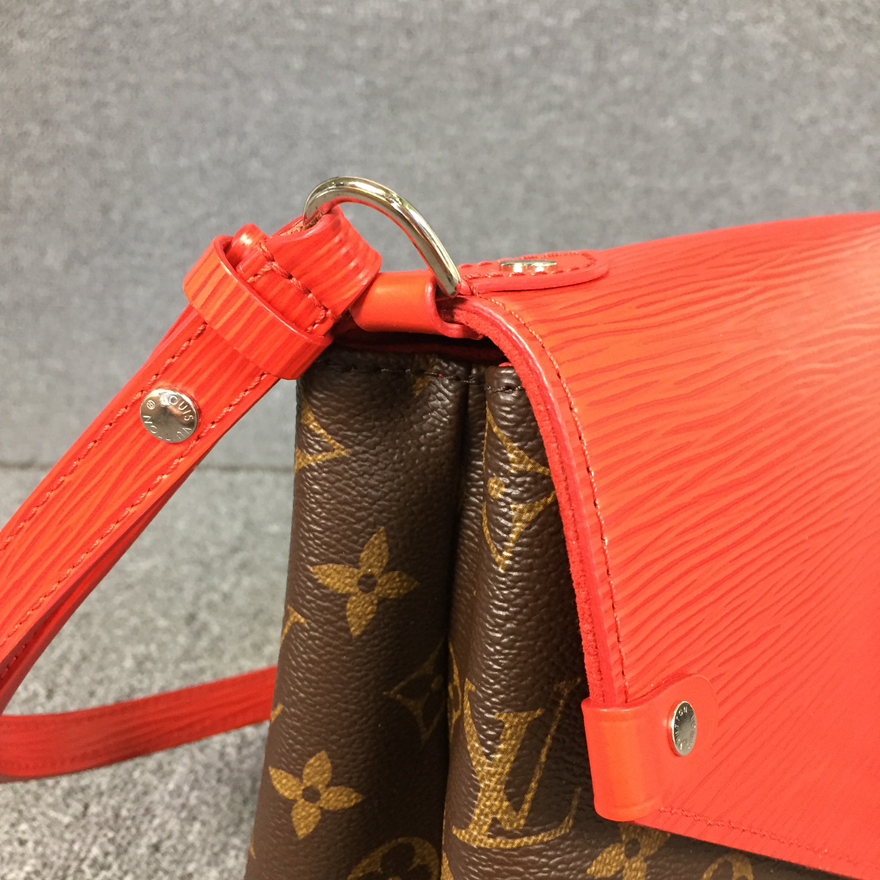 【98新】lv路易威登老花帆布拼皮女士saint michel单肩包