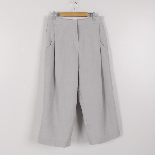 L码浅烟灰色COTTIA1秋冬休闲裤时尚面料舒适阔腿女裤B96