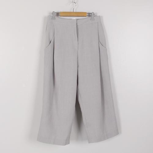 L码浅烟灰色COTTIA1秋冬休闲裤时尚面料舒适阔腿女裤B96 商品图0