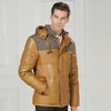 卡朱米XXL码驼色羽绒服男修身短款PU潮连帽外套B11 商品缩略图5