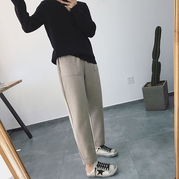 LZ25萝卜裤、宽松烟管裤、韩版哈伦裤、百搭休闲裤、毛呢裤