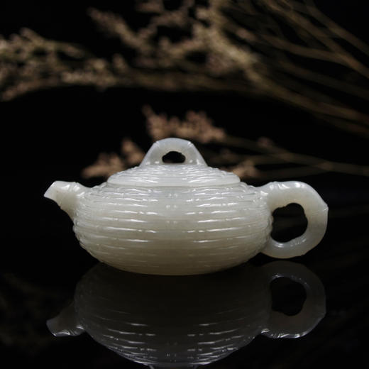 和田玉（青花）玉壶--竹编壶（宋鸣放6613）112.96g 商品图0