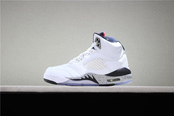 童鞋大童乔丹5 Air Jordan 5 乔5白水泥篮球