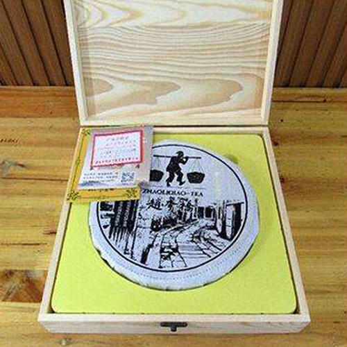 湖北赤壁赵李桥传统工艺700g圆饼青砖茶黑茶高档礼品砖茶 C21 商品图4
