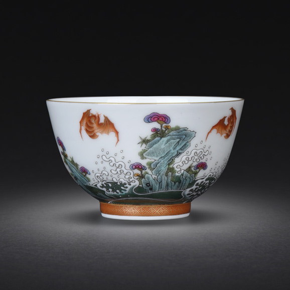 九德· 珐琅彩福海寿山杯