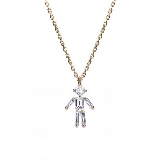 北京仓｜Little Ones-Pendentif boy-男孩 18K黄金 钻石 项链［法国设计师］ 商品图0