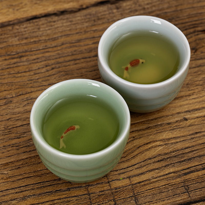 尚唐丨旋纹游乐小品茗杯 梅子青/粉青 两款可选