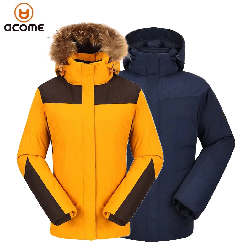 acome阿珂姆 男女款防水厚羽绒服外套 90%白鸭绒