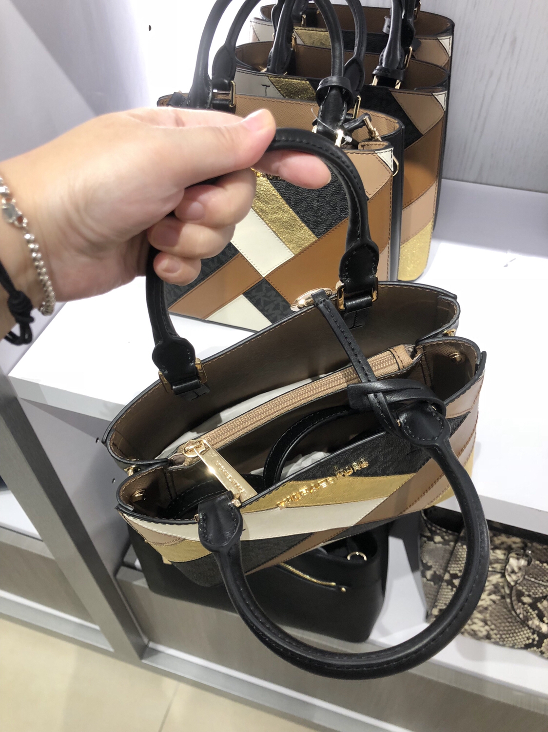 清仓区新款!mk奥莱mercer高端拼接款