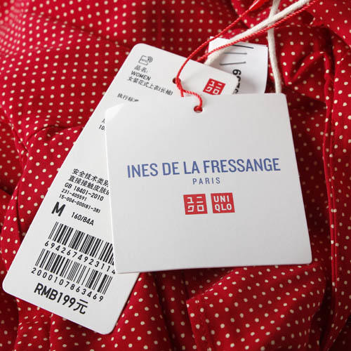 优衣库M码红色波点斜扣长袖衬衫女E45 商品图2