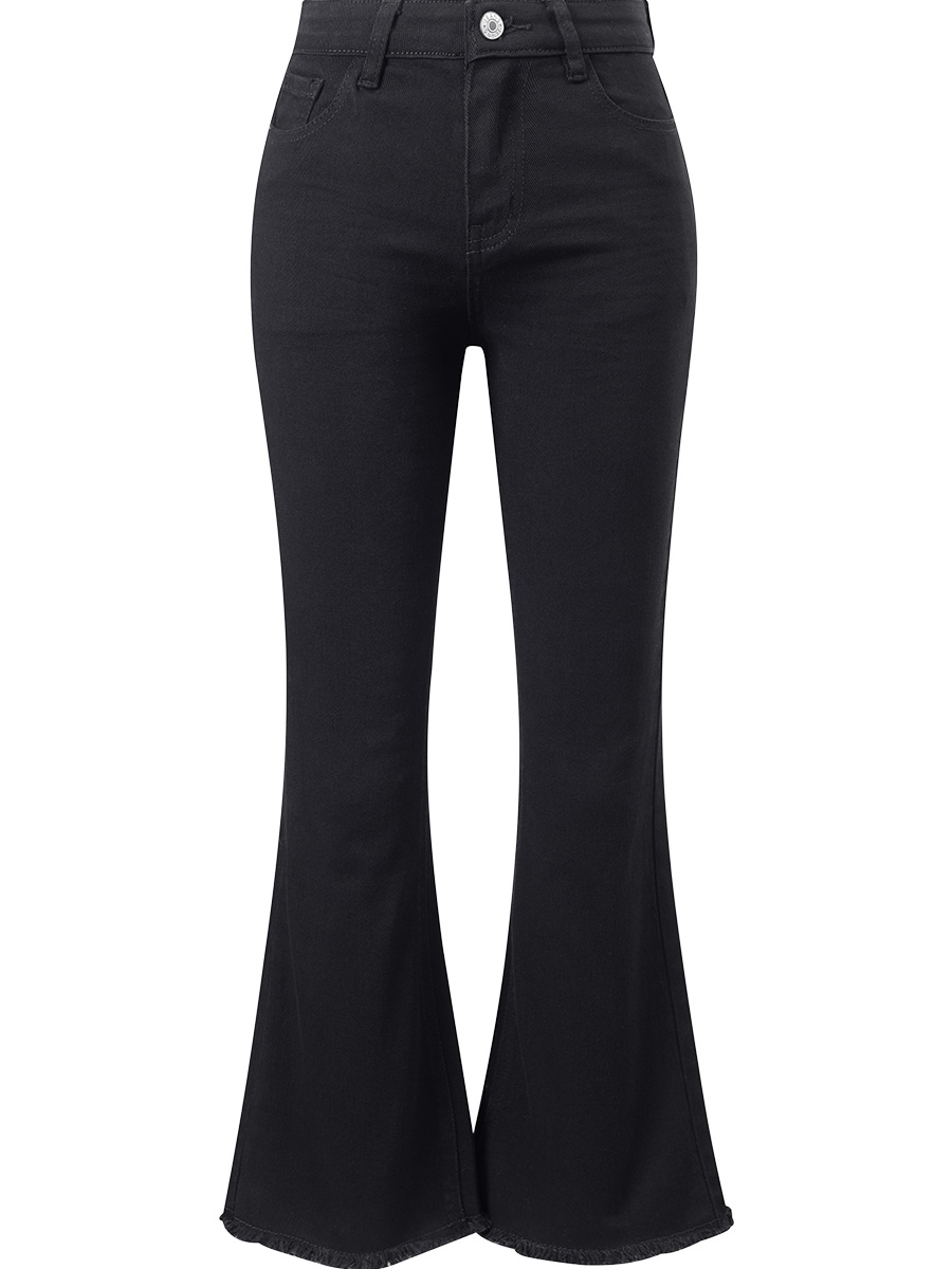 黑色chic微喇叭裤秋冬装女2018新款韩版高腰显瘦pp home裤子加厚8xf4