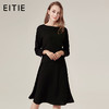 EITIE爱特爱品牌女装时尚气质圆领九分袖中裙纯色连衣裙5807511 商品缩略图1