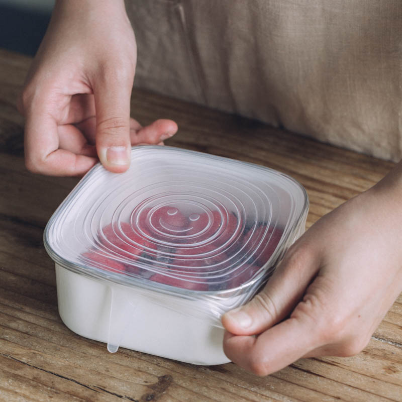 树可 硅胶保鲜盖6件套 万能食品级保鲜膜 家用可重复通用密封碗盖