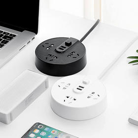 创意插线板USB快充自带指示灯送小夜灯（小夜灯颜色随机）1810-4