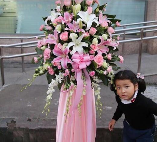 恭喜发财   20支粉玫瑰，8朵百合，6支白色杨兰，20支粉色康乃馨（1482）） 商品图0