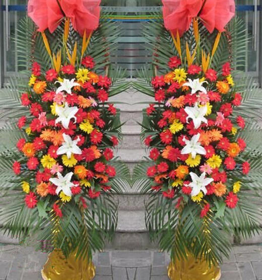 财源广进（单个）  50支各色芙兰，5朵百合，5支天堂鸟(1477) 商品图0