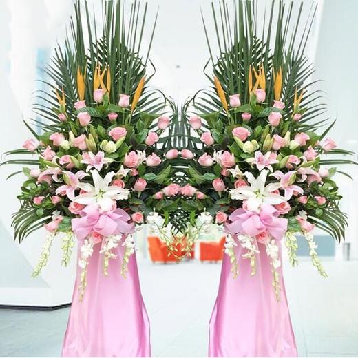 洪福齐天 单个  40支粉色玫瑰，5朵百合，3支天堂鸟(1635) 商品图0