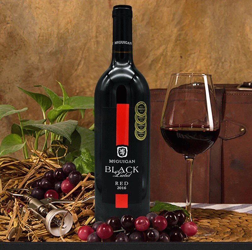 麦格根黑牌红葡萄酒750ml买一赠一