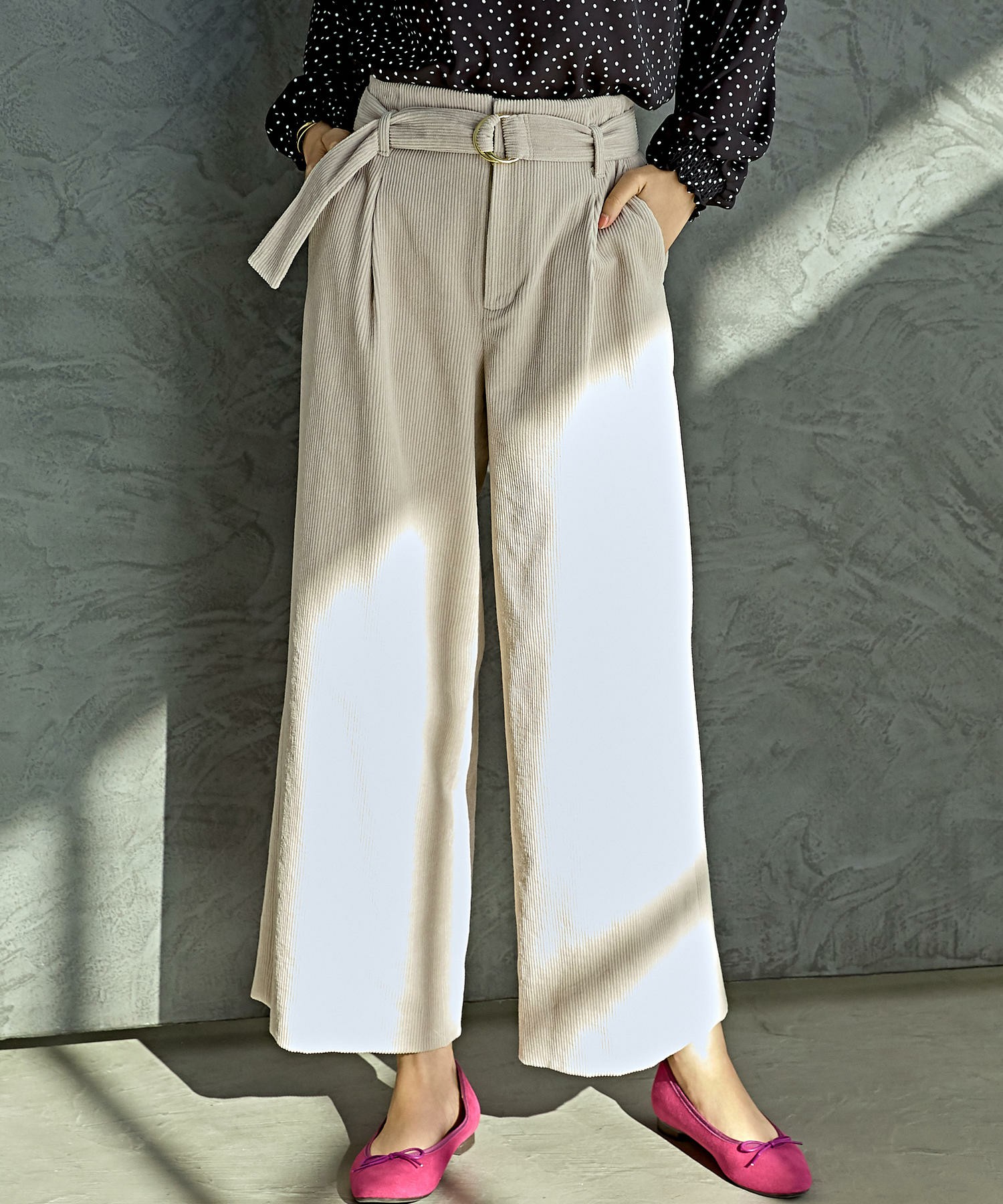 日单,平绒高腰阔腿裤!