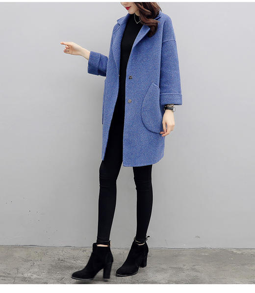 LZ15-140斤穿上都显瘦藏肉的呢大衣 商品图0