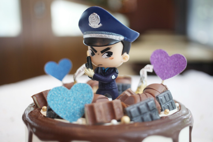 场景主题蛋糕系列警察公安人民英雄如图款式新鲜水果动物性淡奶油