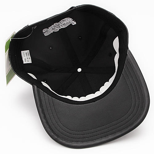 鸭舌帽皮质黑色嘻哈棒球帽子男女B76 商品图2