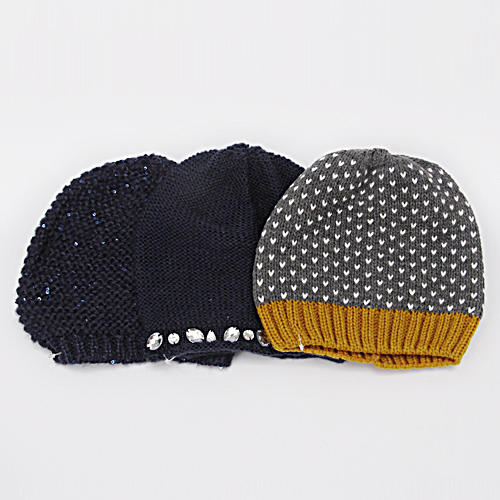 多色儿童针织毛线帽秋冬保暖套头帽 商品图0