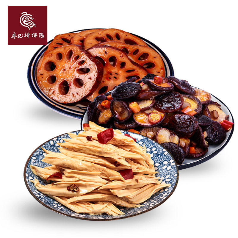 霸王藕片 卤香腐竹 鲜椒小香菇 卤味素拼 690g