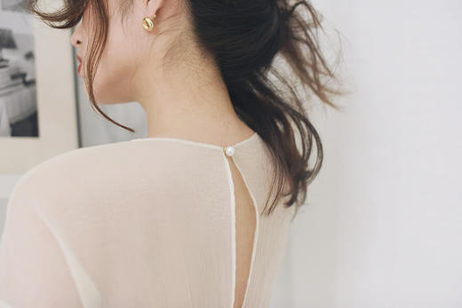 AtelierMissLu / Michelle 珍珠白欧根纱连身裙 商品图4