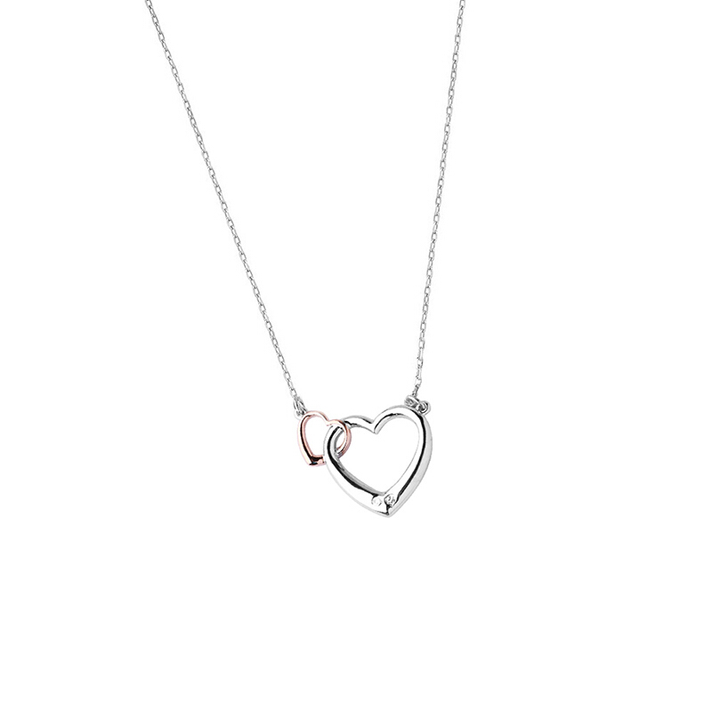 【swarovski 施华洛世奇】 白金色 双心项链5156815
