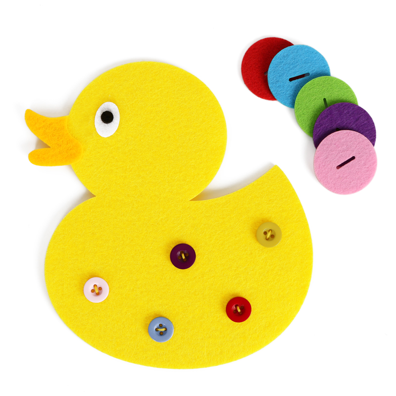 幼儿园 不织布 精细动作 纽扣大黄鸭 kl