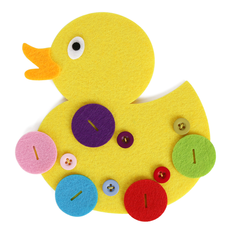 幼儿园 不织布 精细动作 纽扣大黄鸭 kl