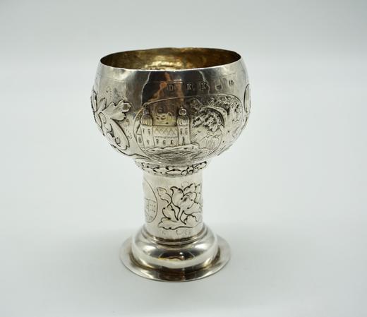 1900年代古董满浮雕纯银酒杯○frantiques英国古董