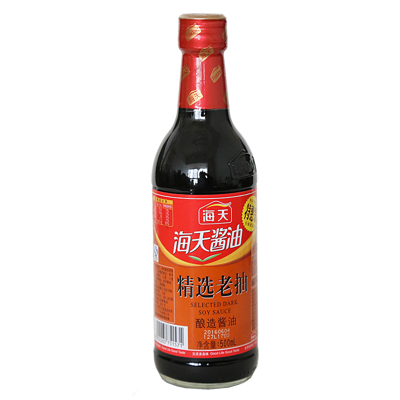 海天酱油 精选老抽 500ml调色炒菜红烧上色酱油