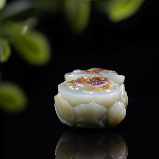 和田玉（青玉）独籽把件--并蒂同心/连年有余 248g 商品图7