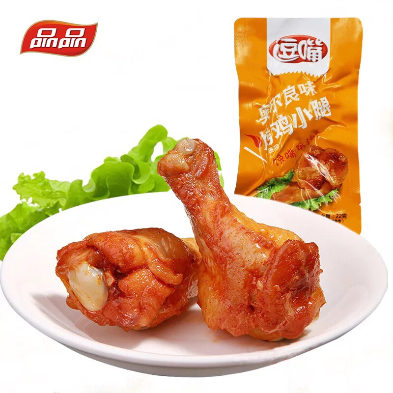品品 奥尔良烤鸡小腿22g*10个四川特产秘制咖哩烤翅麻辣小鸡腿
